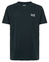 T-shirt à col rond bleu marine Ea7 Emporio Armani