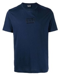 T-shirt à col rond bleu marine Ea7 Emporio Armani