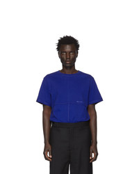 T-shirt à col rond bleu marine Eckhaus Latta