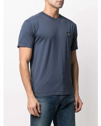 T-shirt à col rond bleu marine Stone Island