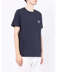 T-shirt à col rond bleu marine A.P.C.