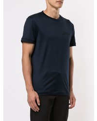 T-shirt à col rond bleu marine Alexander McQueen