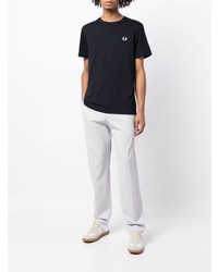 T-shirt à col rond bleu marine Fred Perry