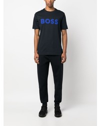 T-shirt à col rond bleu marine BOSS