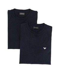 T-shirt à col rond bleu marine Emporio Armani