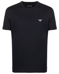 T-shirt à col rond bleu marine Emporio Armani