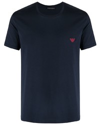 T-shirt à col rond bleu marine Emporio Armani