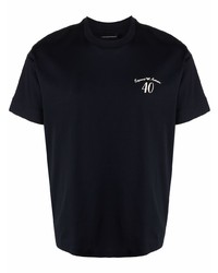 T-shirt à col rond bleu marine Emporio Armani