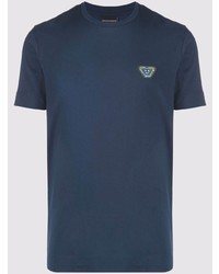 T-shirt à col rond bleu marine Emporio Armani