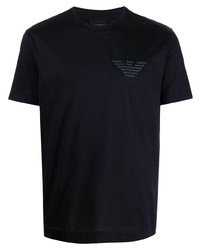 T-shirt à col rond bleu marine Emporio Armani