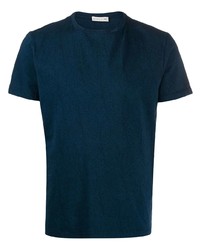 T-shirt à col rond bleu marine Etro