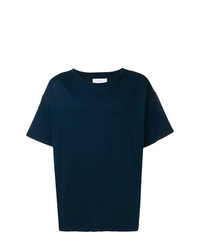 T-shirt à col rond bleu marine Facetasm