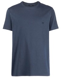 T-shirt à col rond bleu marine Fay