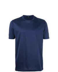 T-shirt à col rond bleu marine Fay