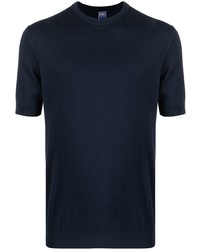 T-shirt à col rond bleu marine Fedeli