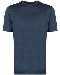 T-shirt à col rond bleu marine Fedeli