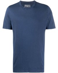 T-shirt à col rond bleu marine Fedeli