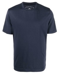T-shirt à col rond bleu marine Fedeli