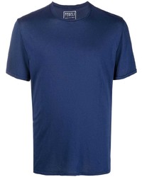 T-shirt à col rond bleu marine Fedeli
