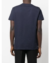 T-shirt à col rond bleu marine Balmain