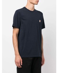 T-shirt à col rond bleu marine MAISON KITSUNÉ