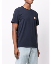 T-shirt à col rond bleu marine MAISON KITSUNÉ