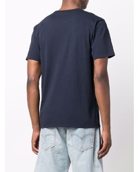 T-shirt à col rond bleu marine MAISON KITSUNÉ