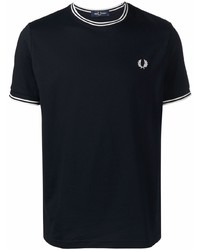 T-shirt à col rond bleu marine Fred Perry