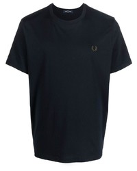 T-shirt à col rond bleu marine Fred Perry