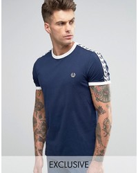 T-shirt à col rond bleu marine Fred Perry