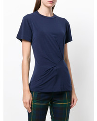 T-shirt à col rond bleu marine By Malene Birger