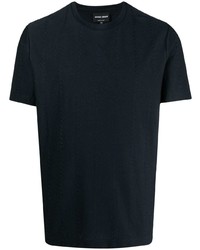 T-shirt à col rond bleu marine Giorgio Armani