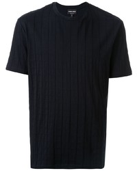 T-shirt à col rond bleu marine Giorgio Armani