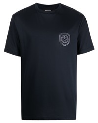 T-shirt à col rond bleu marine Giorgio Armani