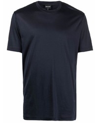 T-shirt à col rond bleu marine Giorgio Armani