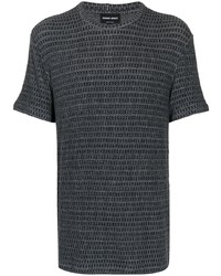 T-shirt à col rond bleu marine Giorgio Armani