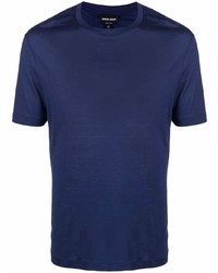 T-shirt à col rond bleu marine Giorgio Armani