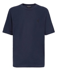 T-shirt à col rond bleu marine Giuseppe Zanotti