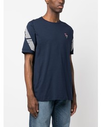 T-shirt à col rond bleu marine Ea7 Emporio Armani