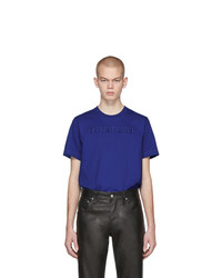 T-shirt à col rond bleu marine Helmut Lang