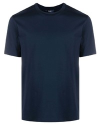 T-shirt à col rond bleu marine Herno