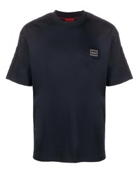 T-shirt à col rond bleu marine Hugo