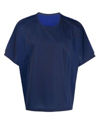 T-shirt à col rond bleu marine Issey Miyake