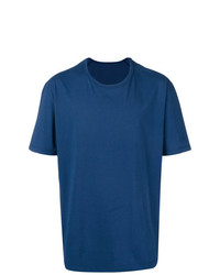 T-shirt à col rond bleu marine Issey Miyake