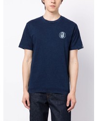 T-shirt à col rond bleu marine A Bathing Ape