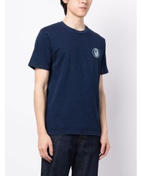 T-shirt à col rond bleu marine A Bathing Ape