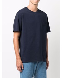 T-shirt à col rond bleu marine MAISON KITSUNÉ