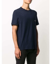 T-shirt à col rond bleu marine MAISON KITSUNÉ