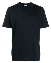 T-shirt à col rond bleu marine Jil Sander