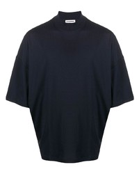 T-shirt à col rond bleu marine Jil Sander